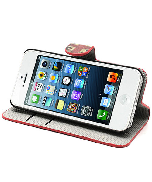 Apple iPhone SE / 5S Portemonnee Hoesje Print Britse Vlag afbeelding 3