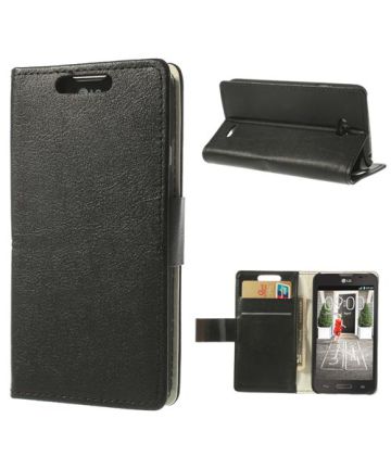 LG L70 Wallet Case Zwart Hoesjes