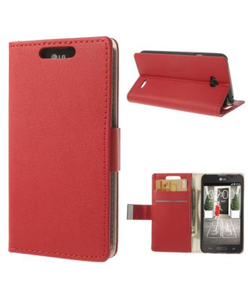 LG L70 Wallet Case Rood Hoesjes