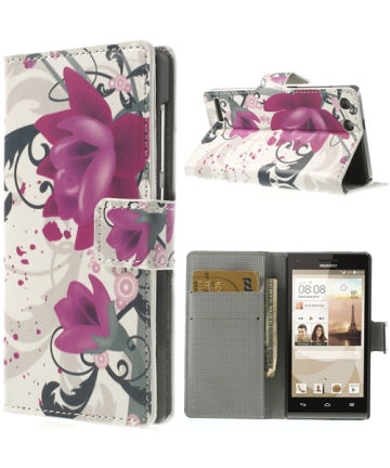 Huawei Ascend G6 Lotus Print Stand Hoesje Hoesjes
