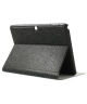 Samsung Galaxy Tab 4 10.1 Lederen Wallet Flipcase Stand - Zwart