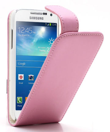 Samsung Galaxy S4 Mini Vertical Flip Case Roze Hoesjes
