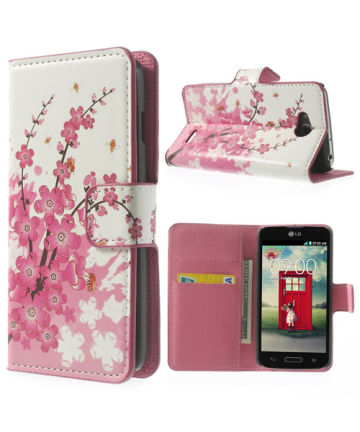LG L90 Wallet Case Peach Blossom Hoesjes