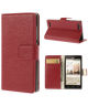 Huawei Ascend G6 Lederen Wallet Flipcase - Rood