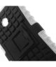 Motorola Moto E Antislip Back Cover Stand - Zwart / Wit