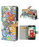 LG L70 Colorful Flowers Leather Wallet Case