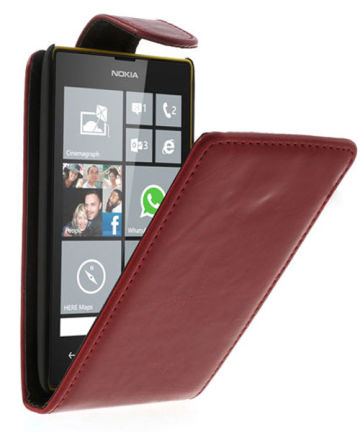 Nokia Lumia 520/525 Classic Leather Flip Case Rood Hoesjes