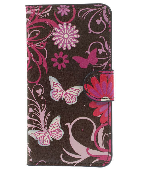 Samsung Galaxy S5 Mini Butterfly Flowers Wallet Case afbeelding 2