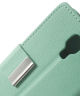 LG F70 Leather Wallet Case Cyaan
