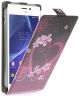 Sony Xperia M2 Vertical Wallet Flipcase Stand - Hart en Bloemen