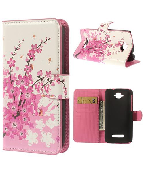 Alcatel One Touch Pop C7 Lederen Wallet Flipcase - Bloesem afbeelding 1