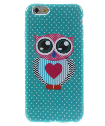Apple iPhone 6S Heart Owl TPU Case Hoesjes