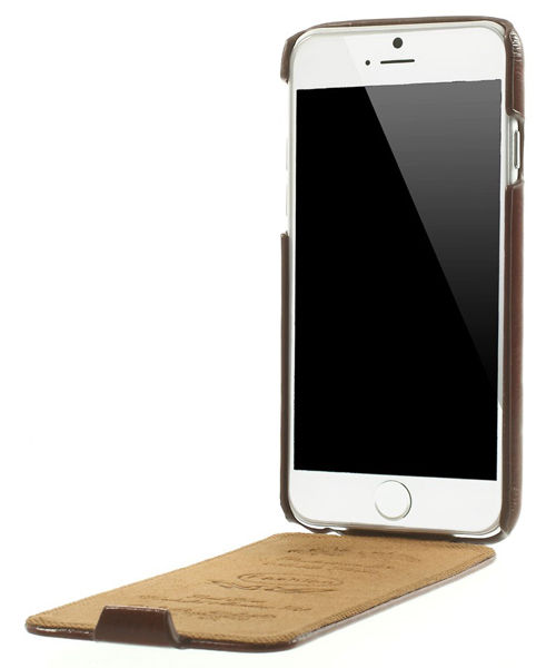 Apple iPhone 6S Flip Cover Bruin afbeelding 3