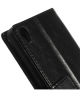 Sony Xperia Z3 Lederen Wallet Flipcase Stand - Zwart