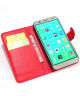 Alcatel One Touch Idol 2S Litchi Texture Wallet Stand Case Rood