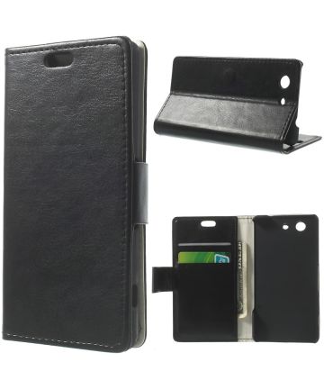 Sony Xperia Z3 Compact Wallet Flipcase Stand - Zwart Hoesjes
