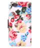 Pretty Flowers Leather Wallet Stand Case White - Apple iPhone 6S