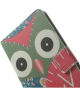 Samsung Galaxy Note 4 Lederen Wallet Flipcase Stand - Colorful Owl