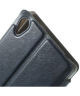 Sony Xperia Z3 Lederen Wallet Flip Case Stand - Donker Blauw