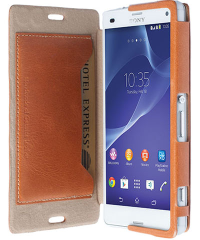 Krusell BookCover Kiruna Brown Sony Xperia Z3 Compact afbeelding 3