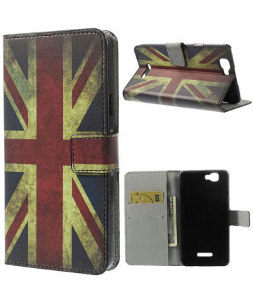 Wiko Rainbow Wallet Stand Case Engelse vlag Hoesjes