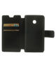 Huawei Ascend Y330 Lederen Wallet Flipcase Zwart