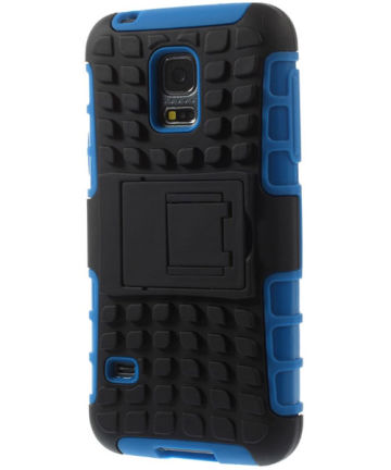 Samsung Galaxy S5 mini Antislip Back Cover Hoesje Zwart Blauw Hoesjes