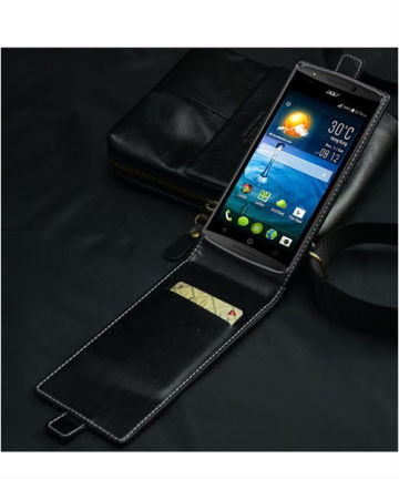 Acer Liquid E700 Crazy Horse Texture Leather Card Holder - Zwart Hoesjes