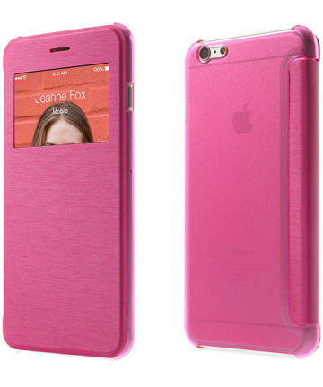 iPhone 6S Plus Window View Flipcase Hoesje Roze Hoesjes