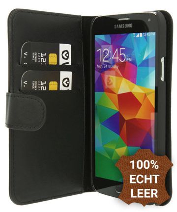 Valenta Luxe Samsung Galaxy S5 Neo Hoesje Leer Bookcase Zwart Hoesjes