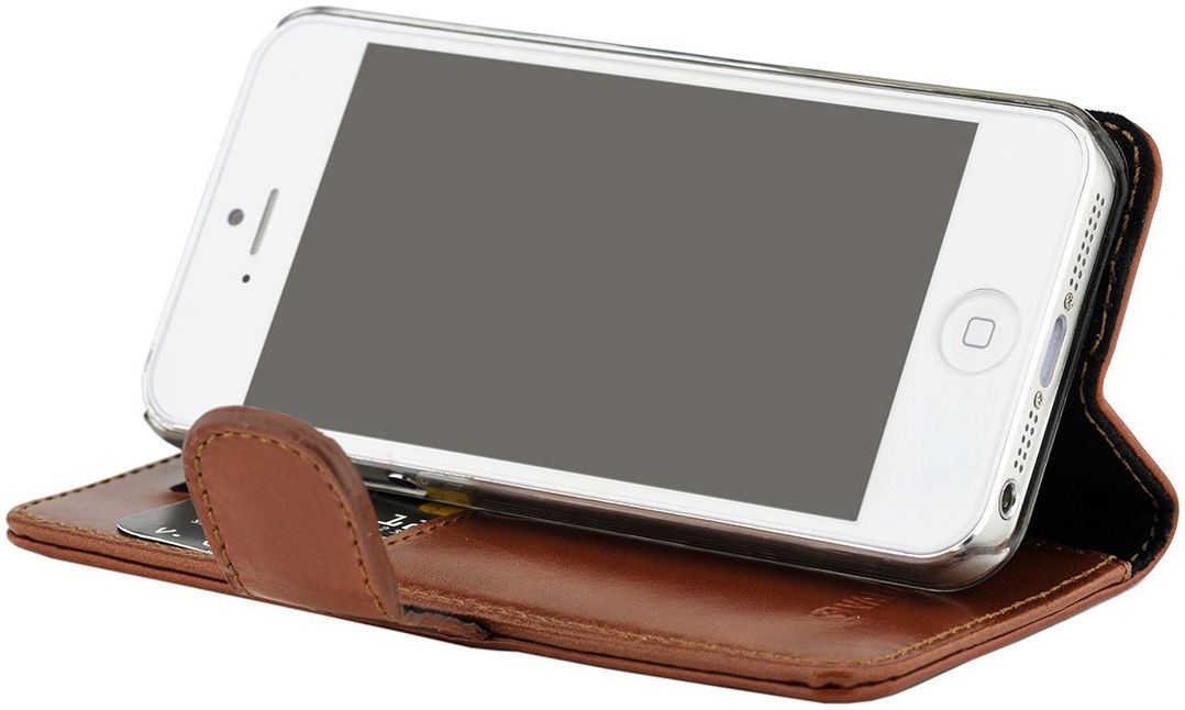 Valenta Classic Luxe iPhone 5/5S/SE Hoesje Leer Bookcase Bruin afbeelding 2