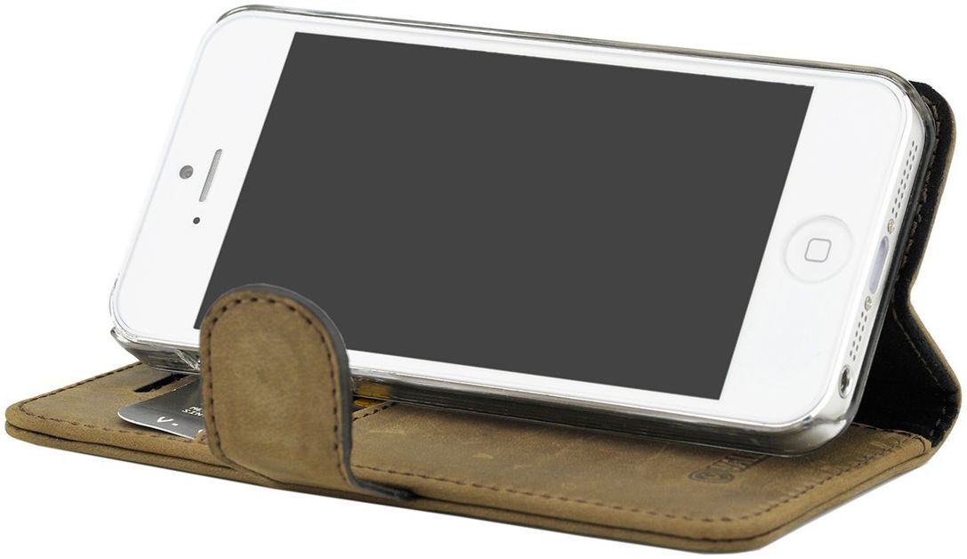 Valenta Classic Luxe iPhone 5/5S/SE Hoesje Leer Bookcase Vintage Bruin afbeelding 2