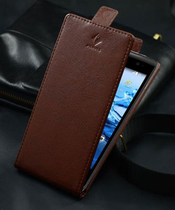 Acer Liquid Z500 Verticale Wallet Case Bruin Hoesjes