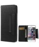 iPhone 6S Plus Lederen Wallet Flip Case Hoesje Zwart