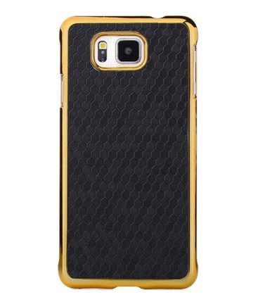 Samsung Galaxy Alpha Hard Cover Zwart - Geel Hoesjes