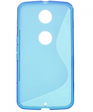 Motorola Nexus 6 TPU Case S-Shape Blauw Hoesjes