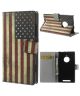 Amerikaanse Vlag Wallet Leather Stand Cover - Nokia Lumia 830
