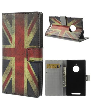Engelse Vlag Wallet Leather Stand Cover - Nokia Lumia 830 Hoesjes