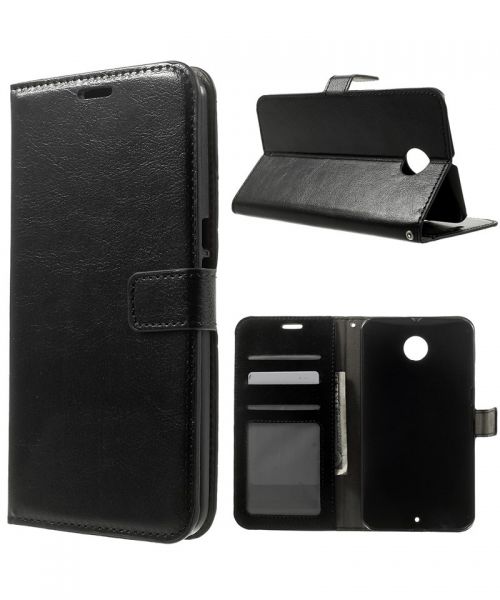 Motorola Nexus 6 Wallet Stand Case Zwart afbeelding 1