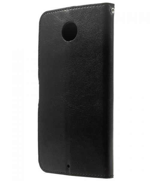 Motorola Nexus 6 Wallet Stand Case Zwart afbeelding 2