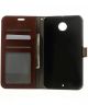 Motorola Nexus 6 Wallet Stand Case Bruin
