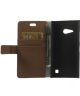Nokia Lumia 730 Cloth Texture Wallet Case Bruin