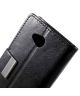 LG F60 Lederen Wallet Flip Case Hoesje Zwart