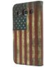 Samsung Galaxy Core Plus American Flag Leather Wallet Case