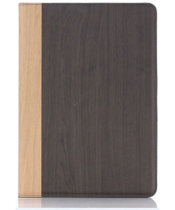 Apple iPad Air 2 Wood Grain Wallet Case Grijs Hoesjes