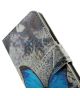 Samsung Galaxy A3 Wallet Flip Case Hoesje Blue Butterfly