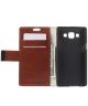 Samsung Galaxy A5 Lederen Wallet Flip Case Stand Bruin