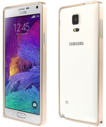 Samsung Galaxy Note 4 Aluminium Bumper Case Goud Hoesjes