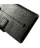 Microsoft Lumia 535 Crocodile skin Lederen Wallet Flip Case Zwart