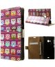 Microsoft Lumia 535 Multiple Owls Leather Wallet Case